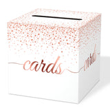 Rose Gold Cards Box for Birthday, Wedding, Bridal or Baby Shower, Graduation, Anniversaries, Engagement Party Decorations Suppli