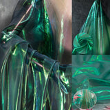 Blackish Green 3.3 Yard Long Iridescent Organza Fabric for Halloween, Wedding, and DIY Projects - 59inch Wide Sheer Silk Organza