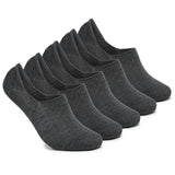 Xjarvis Premium 5 Pairs No Show Low Cut Loafer Socks For Men & Women Non Slip With Combed Cotton Socks For Sports Running & Hiking Pack Of 5 Dark Grey (Free Size),White,8,B0B4G34NGM