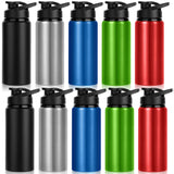 LYDTICK 10 Pack Water Bottles Bulk, 20oz Sports Aluminum Water Bottle with Snap Lids Metal Reusable Water Bottles Leak proof Bot