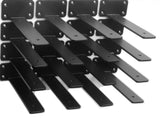16 Pack - 8 inch Black Hidden L Shelf Bracket (1/5 Inch Thicked) Iron Floating Shelf Brackets Rustic Industrial Metal Brackets f