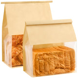 Ocmoiy 50 Pack Bread Bags for Homemade Breads, 8.7x4.3x11 Inches Resealable Tin Tie Tab Lock Large Bakery Packaging Bags with Wi