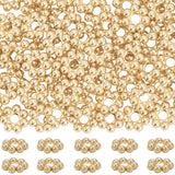 Beebeecraft 80Pcs 5mm Flower Spacer Beads 18K Gold Plated 304 Stainless Steel Flat Round Small Loose Spacer Beads for Jewelry Ma