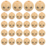 50 Pcs Wooden Smile Face Beads, Round 22mm Pre-Drilled Wood Beads, for Jewelry Making for Kids DIY Necklace or Bracelet