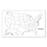 Blank USA Map Outline Poster LAMINATED - 18 x 29 (For Use With Wet Erase Markers Only)