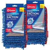 OCedar Hardwood Floor N More Microfiber 3Action Flip Mop Refill (2Pack) | DoubleSided Mop Head with Microfiber and Chenille
