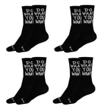Tendsy Unisex Black Sports Socks (Pack Of 4) | Cotton Crew Socks For Men & Women | Ideal For Running, Gym, Training & Everyday