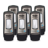 GOJO ADX7 PushStyle Dispenser, Chrome/Black, for 685 mL GOJO ADX7 Hand Medic Skin Condition Refills (Pack of 6) 878206