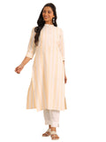 Libas Women'S Cotton Ethnic Motifs Straight Kurta (37240 White