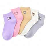 Softstep 5Pair Ankle Lenght Cotton Colourful Socks For Women & Girls| Soft, Breathable & Odor Resistant Fabric | Free Size Casua