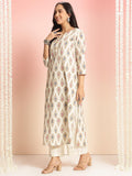 Gosriki Women'S Rayon Viscose Straight Printed Kurta With Palazzo (Tangro Cream-Gs_Xl_Cream_X-Large),Cream,,B0DT789J5S