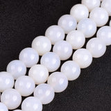 GEM-Inside White Agate Gemstone Loose Beads Natural 12mm Round Crystal Energy Stone Power for Jewelry Making 15