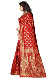 Sugathari Womens Banarasi Saree Pure Kanjivaram Silk Saree Soft New Ladies 2023 Design Wear Pattu Sarees Latest Cotton Party Sari Collections With Blouse Piece For Wedding Sadi (Pari 72 Red)