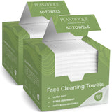 PLANTIFIQUE Disposable Face Towels XL 10x12 - 100% Biodegradable Viscose Facial Towelettes for Women Skin Care - Toallas para la