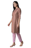 Aurelia Women'S Polyester Kurta-Trousers (21Onas12909-505030_Beige_S)