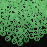 200PCS Letter Beads Glow in The Dark 4x7mm Acrylic Alphabet Letter P Beads for Jewelry Making Bracelet
