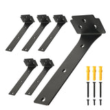 Redunest Floating Shelf Brackets,6 Pack Heavy Duty L Brackets for Shelves, 8 Inch Black Stainless Steel Countertop Support Brack