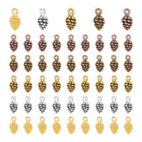 UNICRAFTALE 100Pcs Bulk Tiny Pine Cone Charms 5 Colors Tibetan Style Pinecone Pendants Christmas Charms Beads Pendants Fall Autu