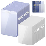 DEDC 1600 Bulk Pack Card Sleeves-800 Semi Rigid Card Holder & 800 Penny Sleeves for Trading Cards, Rigid Card Sleeves and Thick