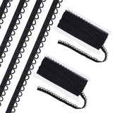 PH PandaHall 11 Yards Black Petite Braid Trim Elastic Button Loop Sewing Trim Embellishment Bridal Button Loops for Costume Craf