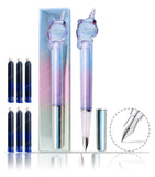 FunBlast Fountain Pen Unicorn Fountain Pen Set, Medium Point Nib Fountain Pens set for School, Office, Kawaii Stationery Set,