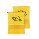 Xtore Portable Drawstring Shoe Bag With Transparent Window (Pack Of 02, Yellow)
