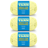 3x60g Pink Yellow Yarn for Crocheting and Knitting;3x66m (72yds) Cotton Yarn for Beginners with Easy-to-See Stitches;Worsted-Wei