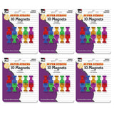 Charles Leonard Push Pin Style Super Strong Strength Magnets, Assorted Colors, 10 Per Pack, 6 Packs