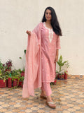 Gosriki Women'S Cotton Blend Straight Embroidered Kurta With Pant & Dupatta (Yearend Pink-Gs_M_Pink_Medium),Pink,,B0CQCBRHLG