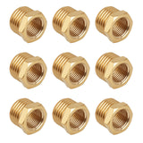 9pcs Brass Reducer Hex Bushing, 1/4 NPT Male to 1/8 NPT Female Threaded Pipe Fitting Reducer Adapter for Plumbing Hydraulic Gas