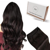 Hetto Sew in Hair Extensions Real Human Hair Brown Human Hair Extensions Weft Darkest Brown Sew in Human Hair ExtensionsStraight