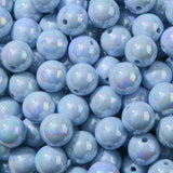BERMRO 16mm Acrylic Bead 100pcs AB Creamy Blue Color Acrylic Bead Chunk Bubblegum Beads for DIY Crafting Necklace Bracelet Jewel