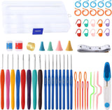 Sgmvk 52 Pieces Crochet Hooks Set With Storage Case For Beginners & Professionals | Knitting Accessories Kit With Ergonomic Soft