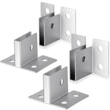 Hicarer 4 Pcs Sign Bracket Set Matte Aluminum U Brackets for Panel Mounting Durable U Shaped Brackets for 1/ 4'' Material Corner