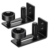 Lvyesea 2 Pack Barn Door Floor Guide, Sliding Barn Door Bottom Guide, Adjustable Floor Guide Roller, Flush Bottom, Quiet, Black,