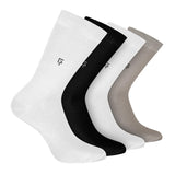 Footprints Organic Cotton Bamboo MenS Formal Socks | 2 White 1 Black 1 Grey | Pack Of 4