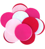 Playfully Ever After Pink, Light Pink, Red & White Craft Felt Circles (4 Inch 15pc)
