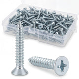 LEIFIDE 200 Pcs #8 x 5/8 Flat Head Screws, Phillips Drive, Zinc Small Cabinet Hinge Wood Screws for Indoor Furniture Wood Workin