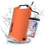 Cliduli Waterproof Dry Bag,Roll Top Orange Small Waterproof Backpack 2L/5L/10L/20L/30L/40L Floating Lightweight Bags for Kayakin