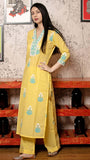 Anni Designer Women'S Rayon Viscose Printed Straight Kurta With Pant & Dupatta (Belagavi Mustard-Vks01_Xl_Mustard_X-Large),Mustard,XL,,,