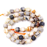 Malahill Wholesale Natural Faceted Stone Beads for Jewelry Making Sold per Bag 5 Strands Inside Cube Grey Picasso Jasper 6mm