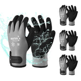 DULFINE 100% Waterproof Winter Work Gloves for Men and Women,3 Pairs Pack,Foam Latex Coated and Thermal Insulated Gloves for Col