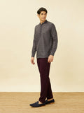 Manyavar Mens Blue Art Silk Short Kurta Blue Xl