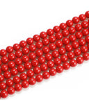 8mm Glass Beads 46PCS Glass Beads for Jewelry Making Charm Round Loose Bead for Bracelet Making Kit (Red Agate)