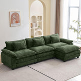 Oprisen 120 Modular Sectional Sofa, Comfy Cloud Couch Sectional Sofa with Ottoman, Chenille Sofa Sleeper Deep Seat Sofa with Th