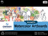 Canson Artist Series Plein Air Watercolor Paper, Fold Over Art Board, 12x16 inches, 10 Sheets - Artist Paper for Adults and Stud