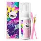 Buqikma Lash Wash for Eyelash Extension, 60Ml/2.11fl.Oz Eyelash Shampoo Kit with Lash Shampoo Brushes Gentle Lash Extension Clea