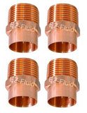 (4-Pk) EZ-FLUID 1 C X MIP LF Copper Male Adapter Pressure Copper Fittings,Sweat Solder Connection for Residential,Commercial Plu