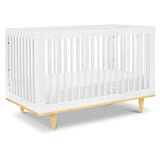 daVinci Marley 3-in-1 Convertible Baby Crib - GREENGUARD Gold Certified Convertible White Finish & Natural Legs Baby Crib to Tod