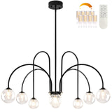Bagood 8-Light Black Sputnik Chandelier Mid Century Modern Light Fixture 38.5Globe Chandeliers Modern Sputnik Chandelier wit